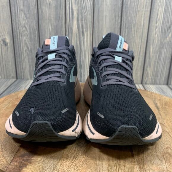 Brooks Ghost 14 Women Running Jogging Walking Sneakers Shoes 11 Black Pink Teal - Picture 13 of 13